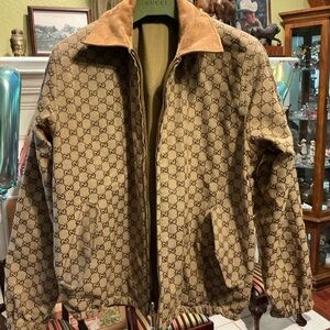 Gucci Beige Monogram Shirt Jacket